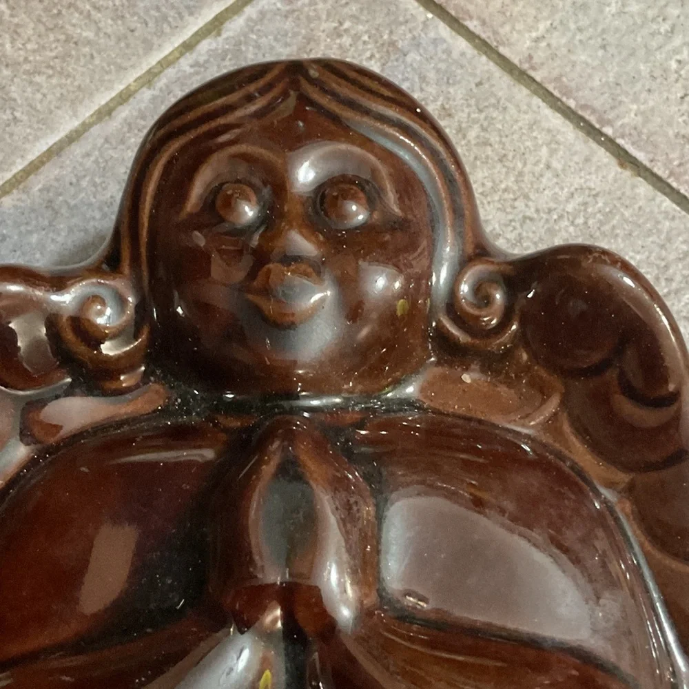 Vintage Brown Ceramic Angelcake pan mobile made in West Germany.